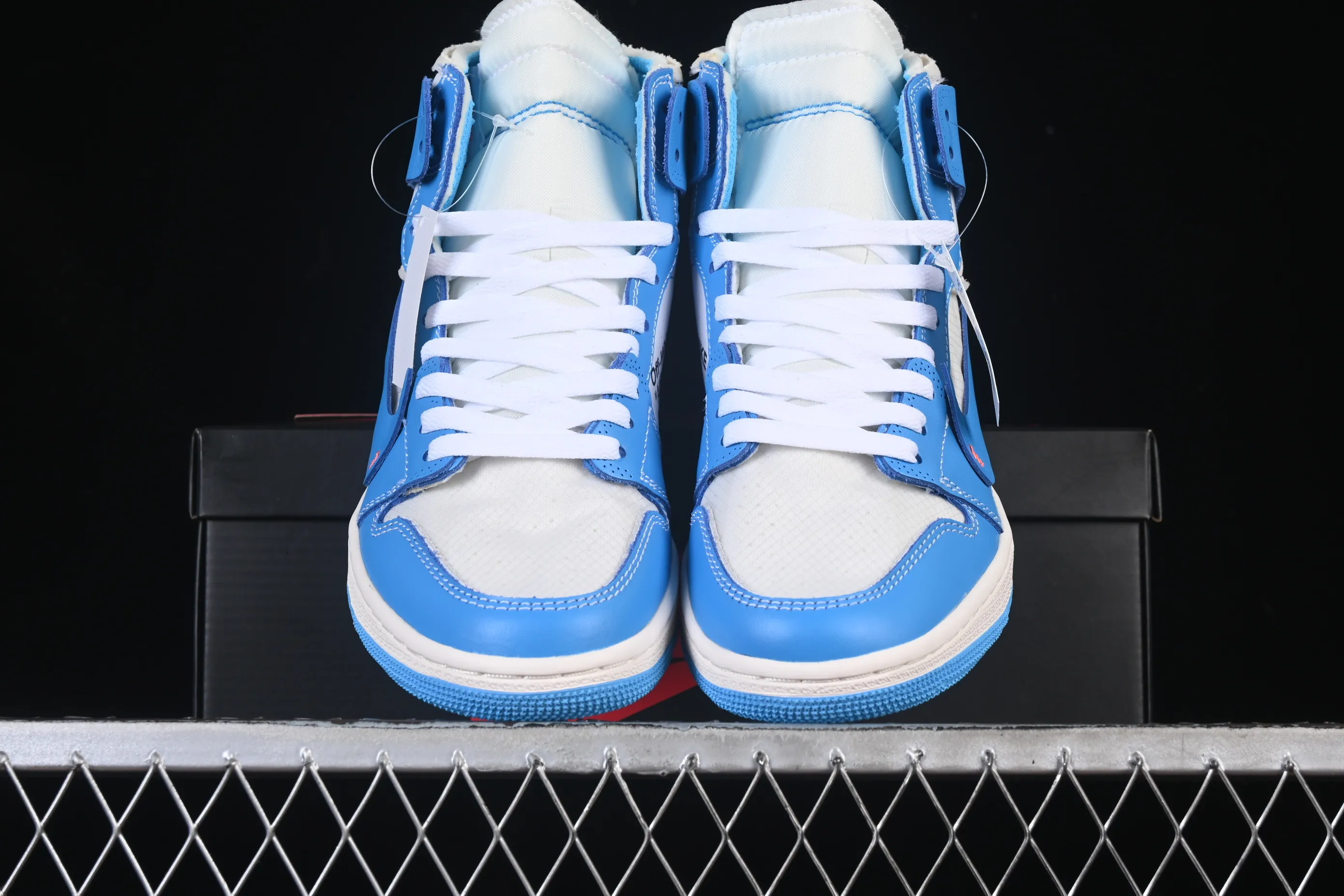 All categories Air Jordan Jordan series basketball shoes Air Jordan 1 High pure original special price Off White x Air Jordan OW AJ1 Joe 1 joint North Carolina blue high-top basketball shoes AQ0818-148